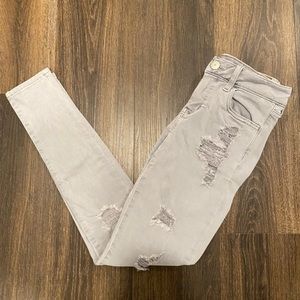 NEW AE grey ripped jeans